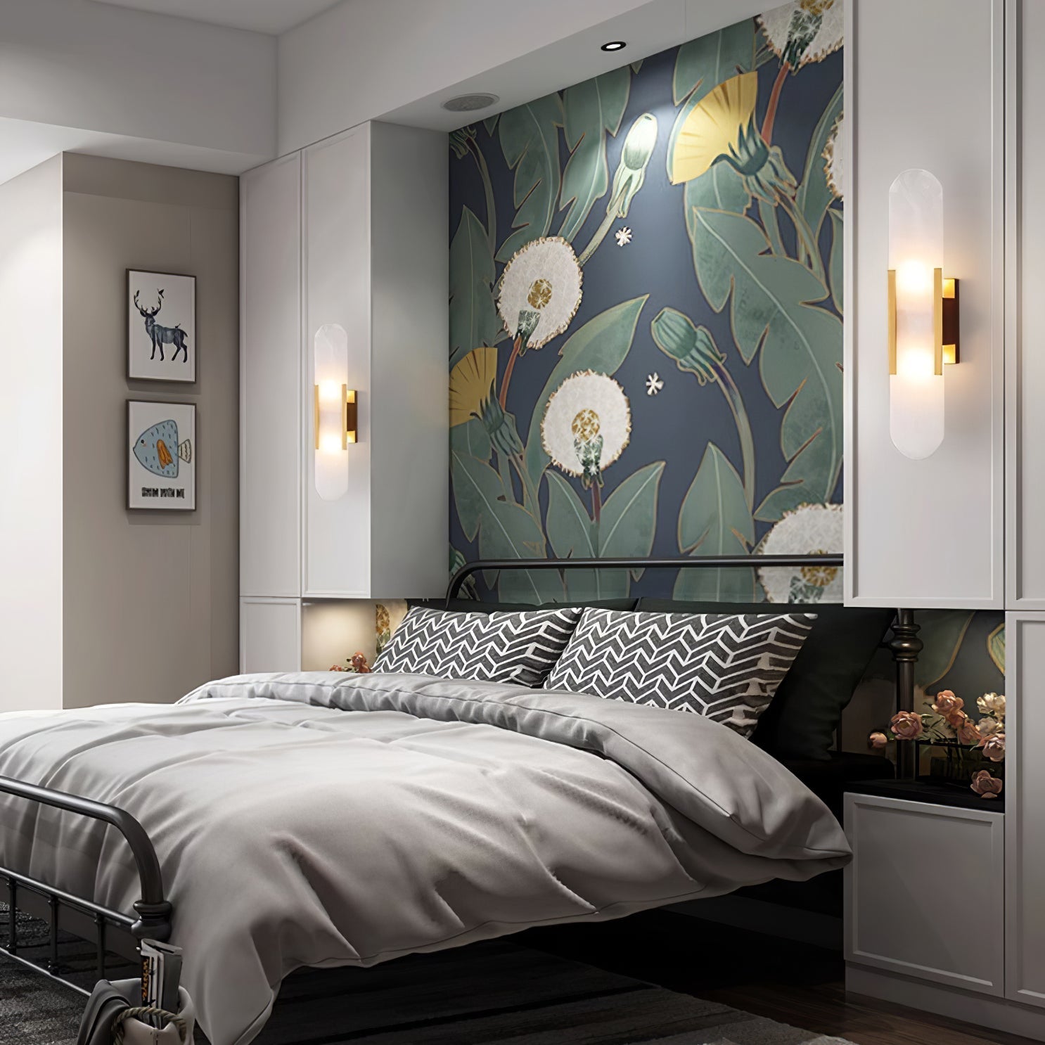 Lámpara de Pared Alargada de Alabastro y Latón - Aplique Pared Moderno para Iluminación Elegante y Sofisticada 9