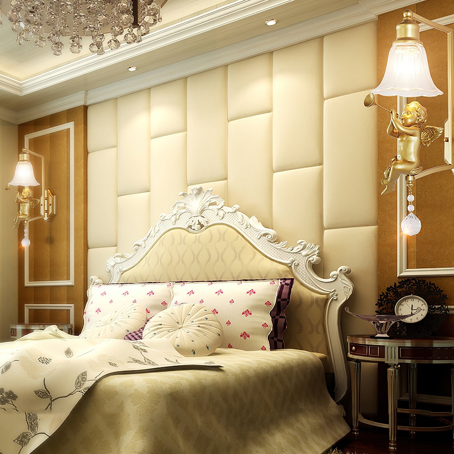 Lámpara de Pared Artística con Pantalla de Vidrio y Base de Resina – Estilo Nórdico 3
