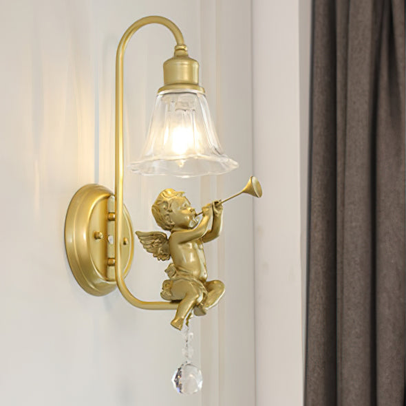 Lámpara de Pared Artística con Pantalla de Vidrio y Base de Resina – Estilo Nórdico 6