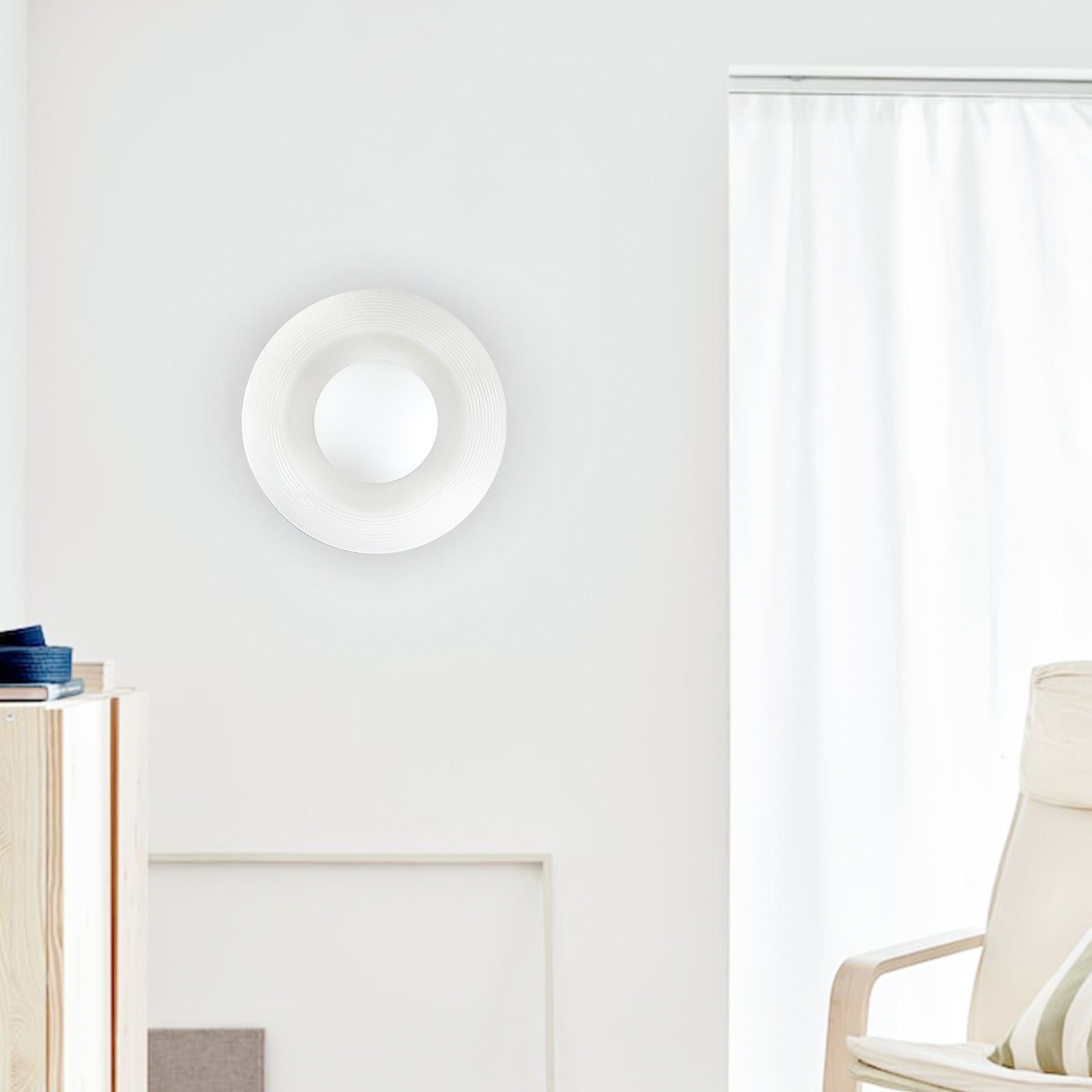 Lámpara de Pared Cerámica Blanca Moderna Estilo Nórdico - Aplique Pared Minimalista para Iluminar tu Hogar 2