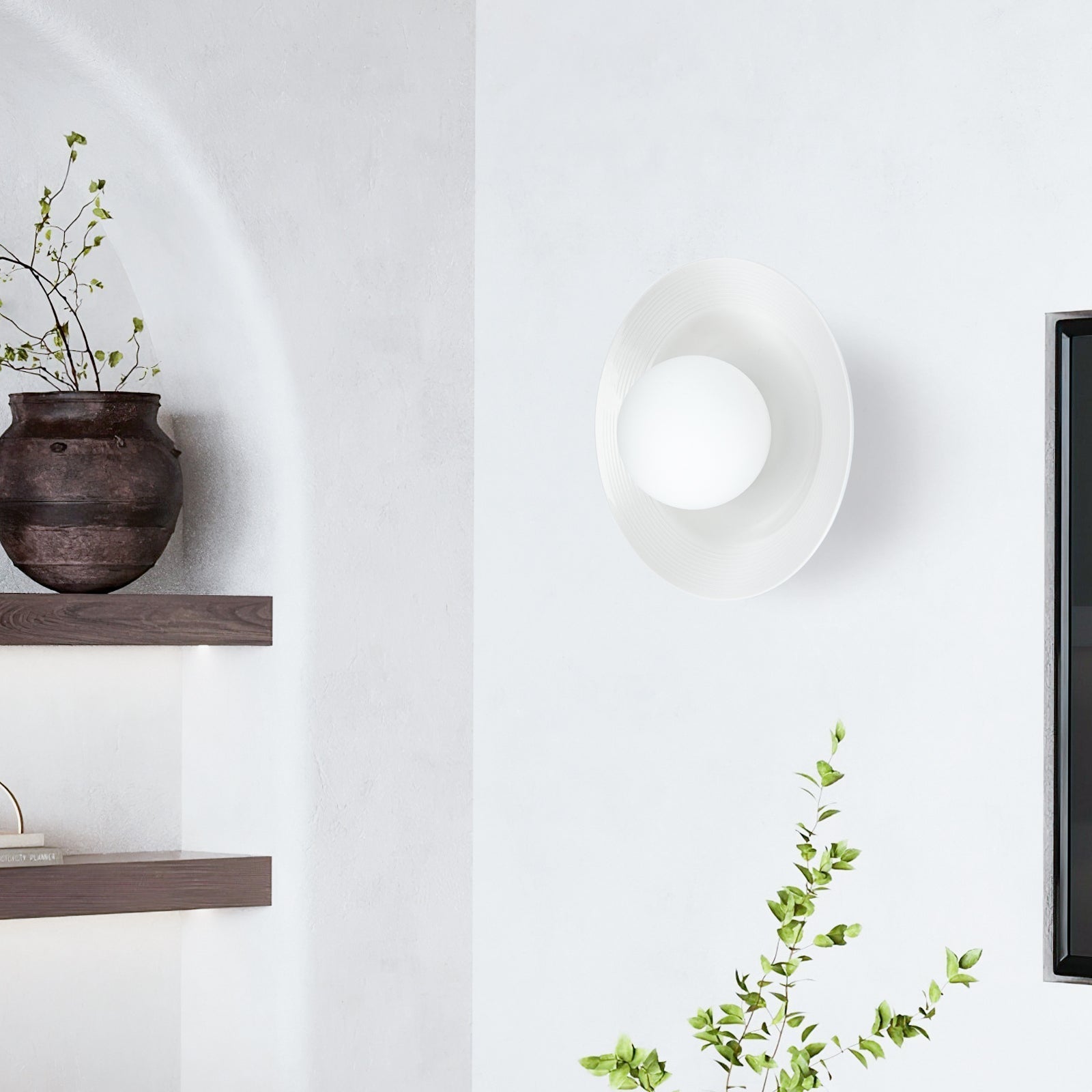 Lámpara de Pared Cerámica Blanca Moderna Estilo Nórdico - Aplique Pared Minimalista para Iluminar tu Hogar 5