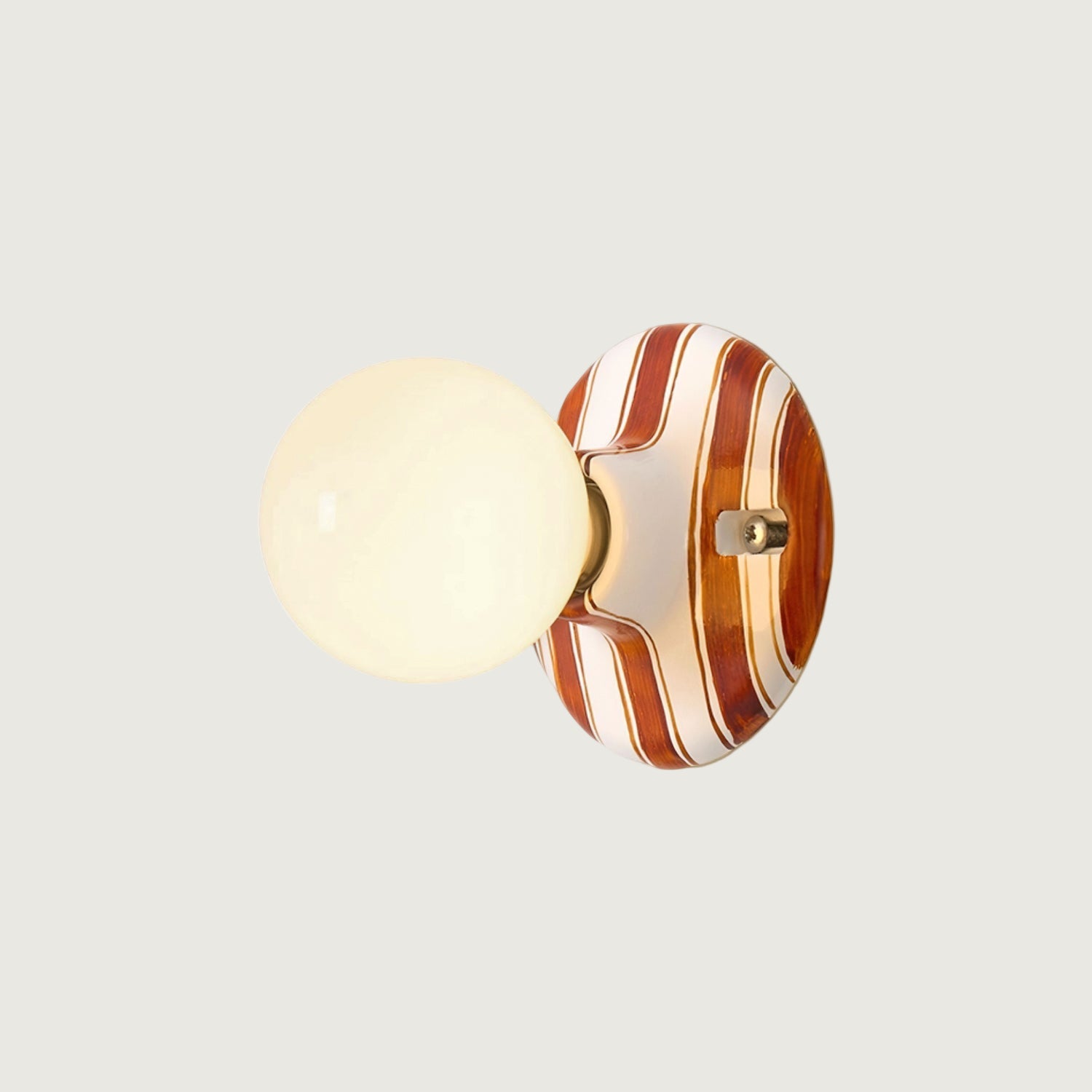 Lámpara de Pared Cerámica con Diseño Redondeado y Acabado a Mano – Estilo Retro 1