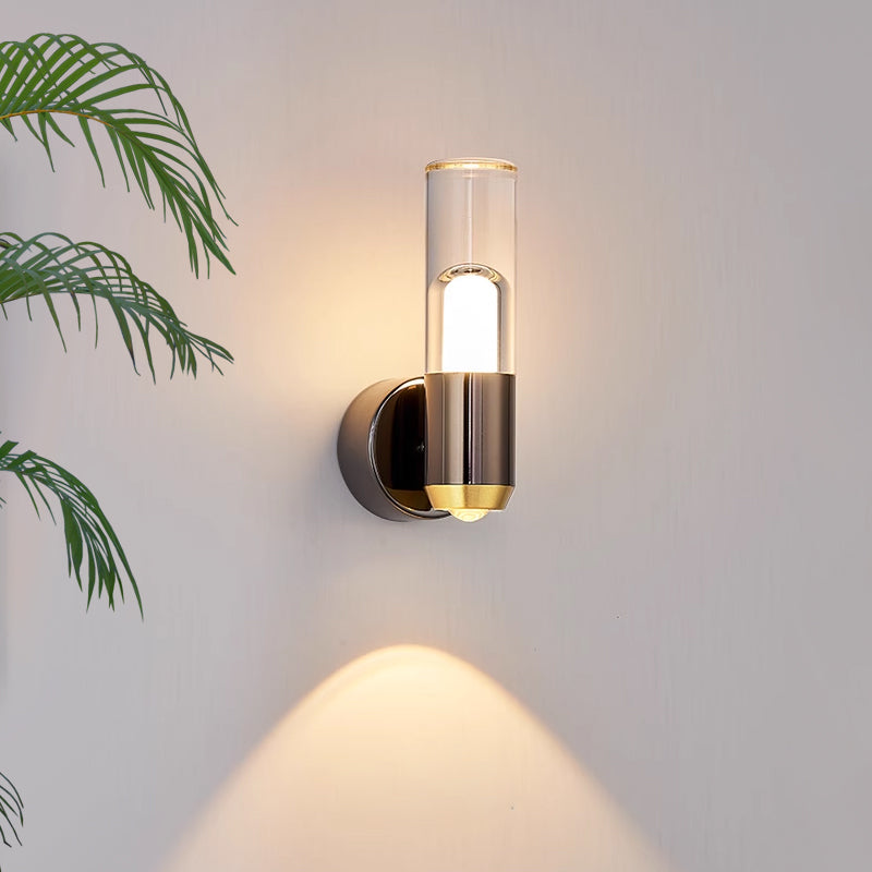 Lámpara de Pared Cilíndrica Moderna de Vidrio Transparente para Iluminación Elegante en Salas y Comedores 0