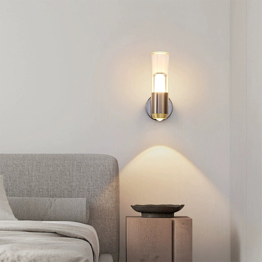Lámpara de Pared Cilíndrica Moderna de Vidrio Transparente para Iluminación Elegante en Salas y Comedores 2