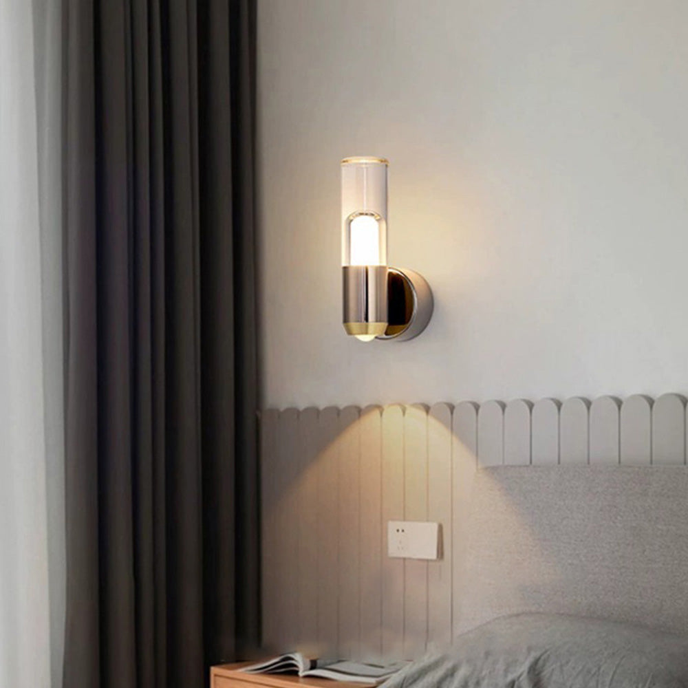 Lámpara de Pared Cilíndrica Moderna de Vidrio Transparente para Iluminación Elegante en Salas y Comedores 5