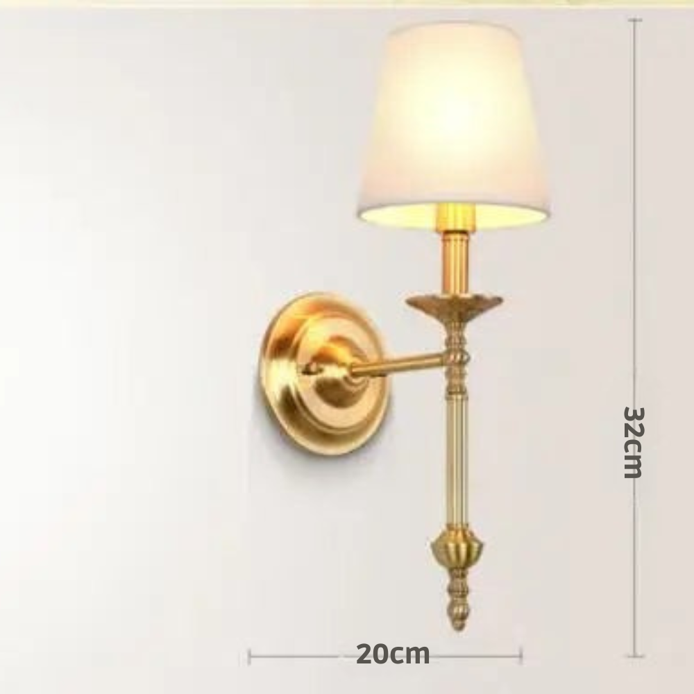 Sariva - Lámpara de Pared Clásica - Aplique de Pared de Metal y Tela - Diseño Tradicional para Iluminación Elegante en el Hogar