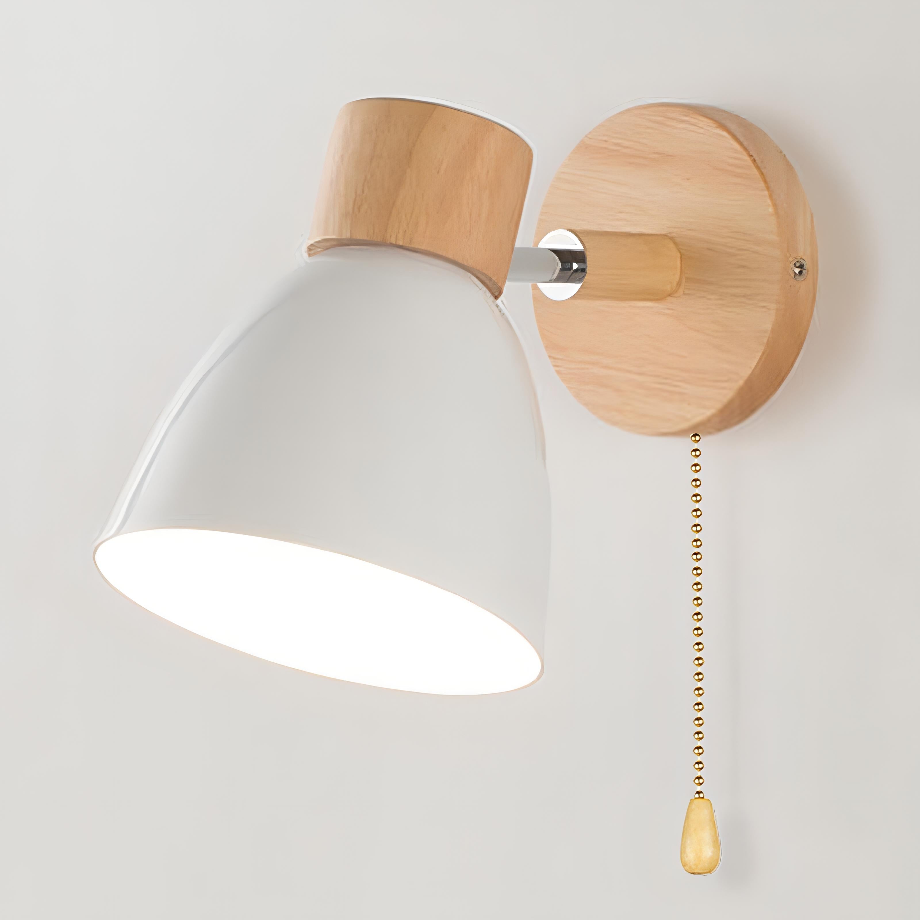 Lámpara de Pared Colgante Moderna de Madera Nórdica con Interruptor – Elegante y Acogedora 0