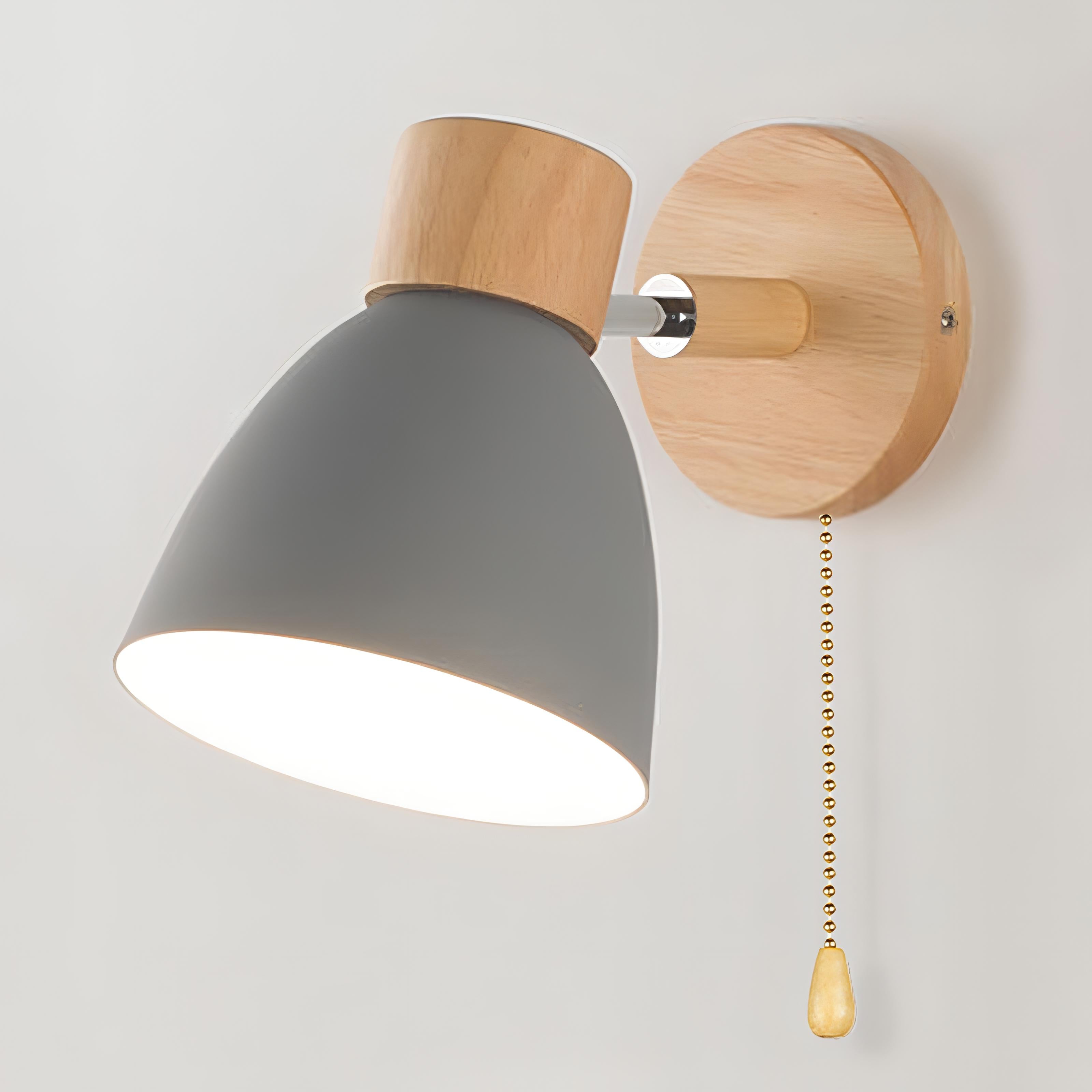 Lámpara de Pared Colgante Moderna de Madera Nórdica con Interruptor – Elegante y Acogedora 2