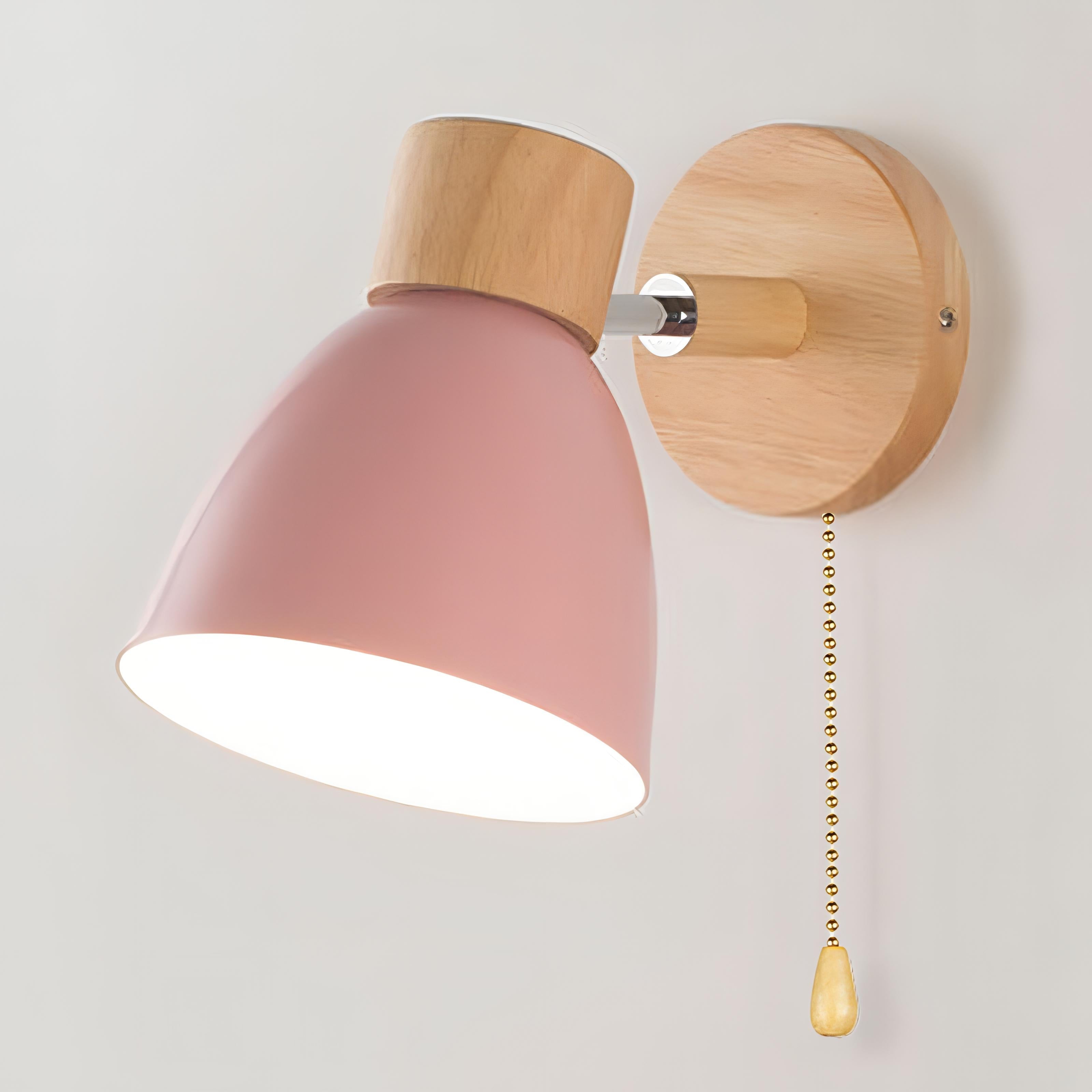 Lámpara de Pared Colgante Moderna de Madera Nórdica con Interruptor – Elegante y Acogedora 3