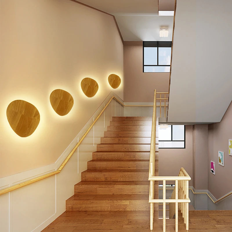Lámpara de Pared Contemporánea de Lino en Madera Nórdica – Diseño Elegante y Cálido 1