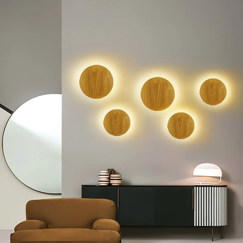 Lámpara de Pared Contemporánea de Lino en Madera Nórdica – Diseño Elegante y Cálido 2