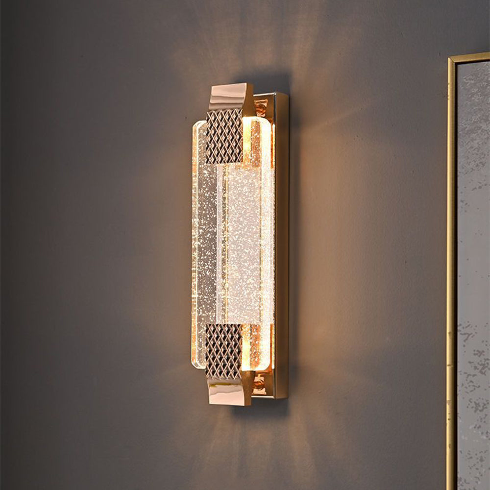 Syrona - Lámpara de Pared Decorativa de Cristal de Lujo - Aplique Pared Moderno de Acero Inoxidable para Sala y Comedor