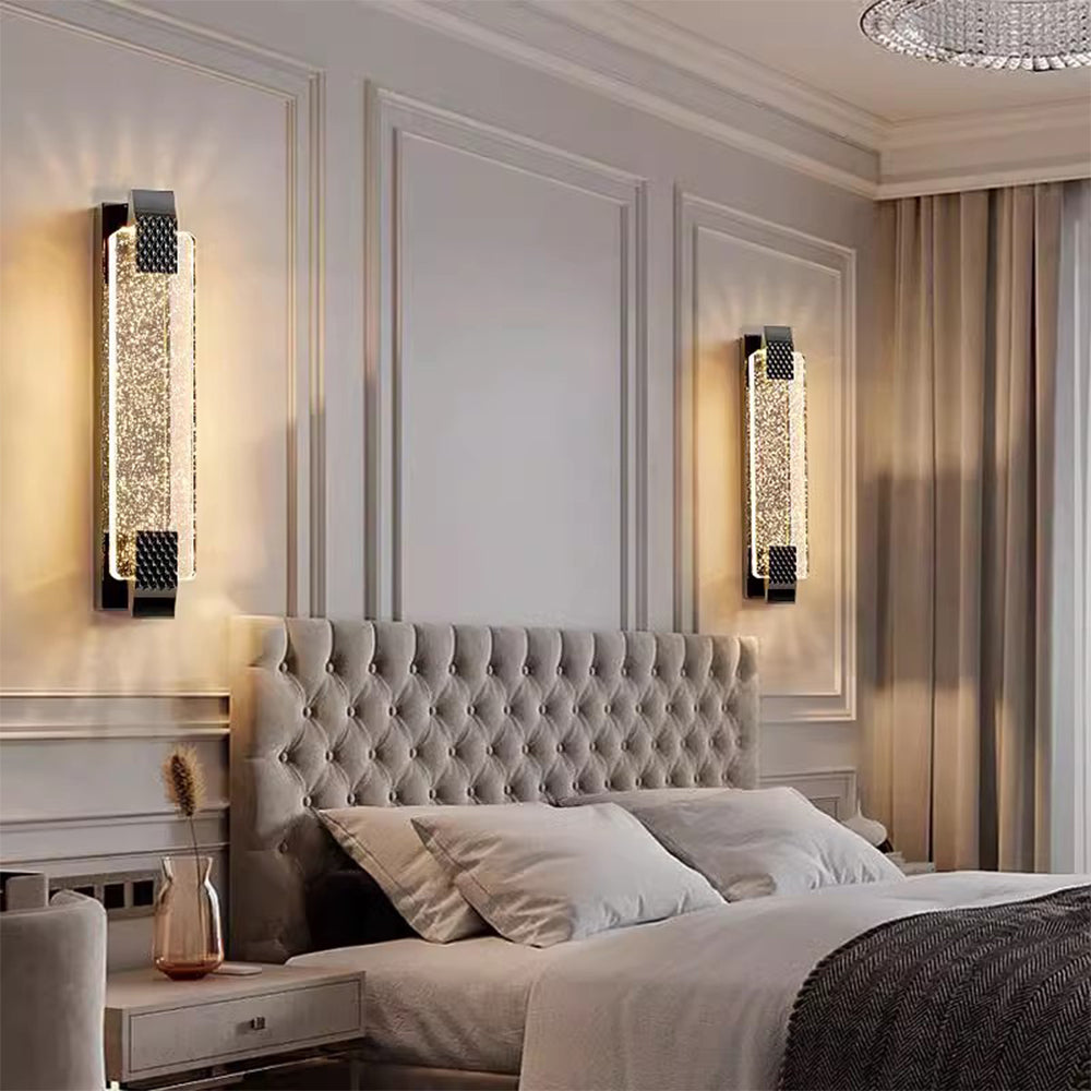 Lámpara de Pared Decorativa de Cristal de Lujo - Aplique Pared Moderno de Acero Inoxidable para Sala y Comedor 5