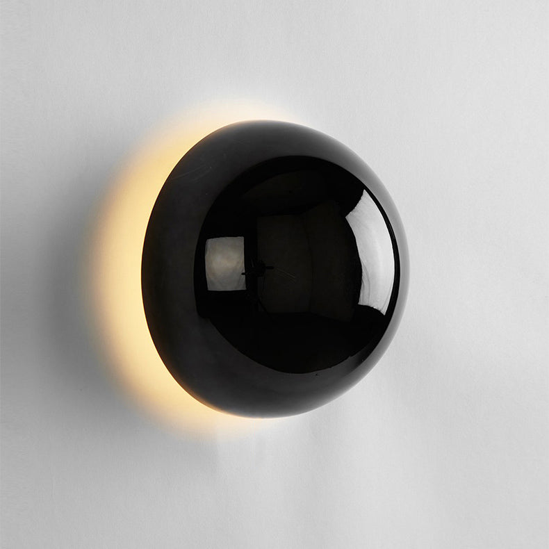 Lámpara de Pared Estilo Bauhaus Medieval, Aplique Pared Minimalista con Efecto Eclipse Solar, Hierro y Vidrio, LED, D10cm/D15cm 0