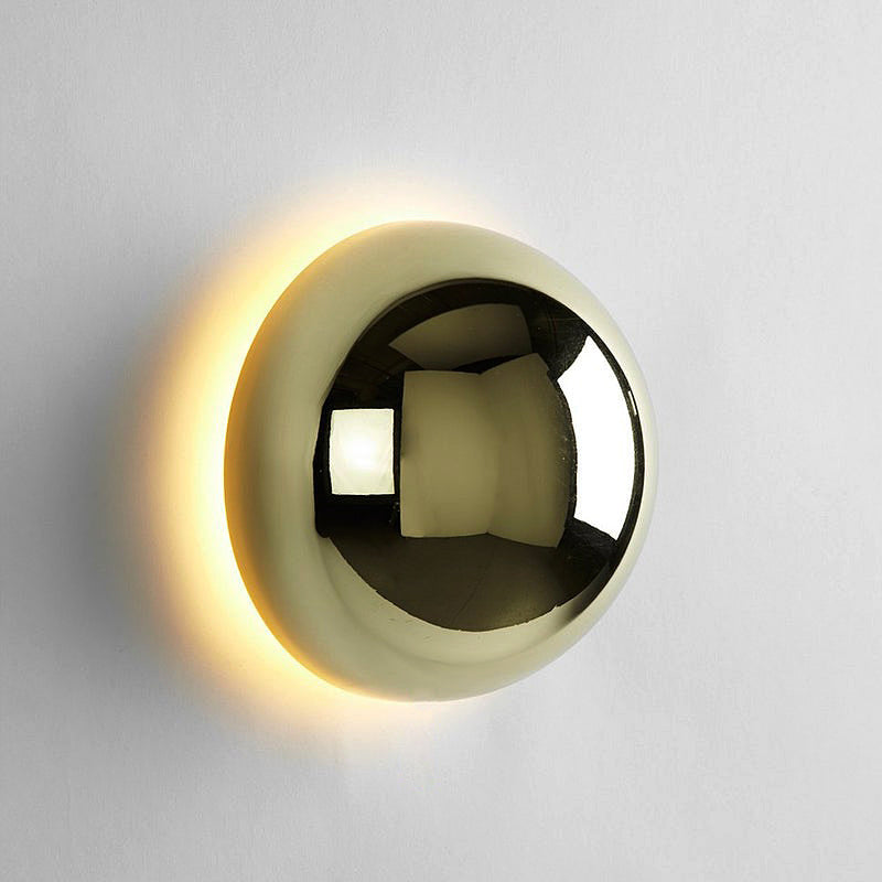 Lámpara de Pared Estilo Bauhaus Medieval, Aplique Pared Minimalista con Efecto Eclipse Solar, Hierro y Vidrio, LED, D10cm/D15cm 1