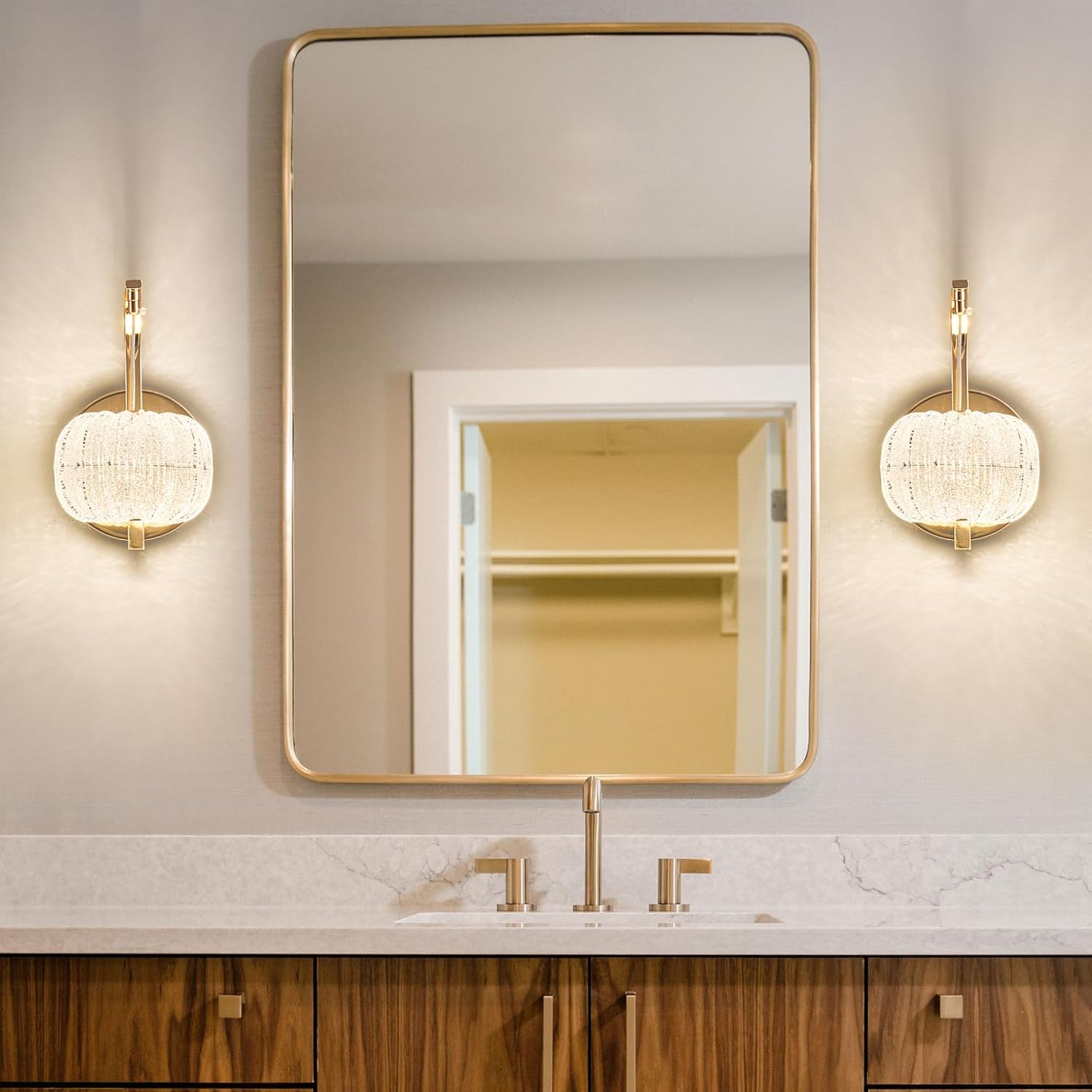 Lámpara de Pared Estilo Calabaza de Lujo con Tres Modos de Iluminación – Apliques de Pared Modernos para Salas y Dormitorios 0