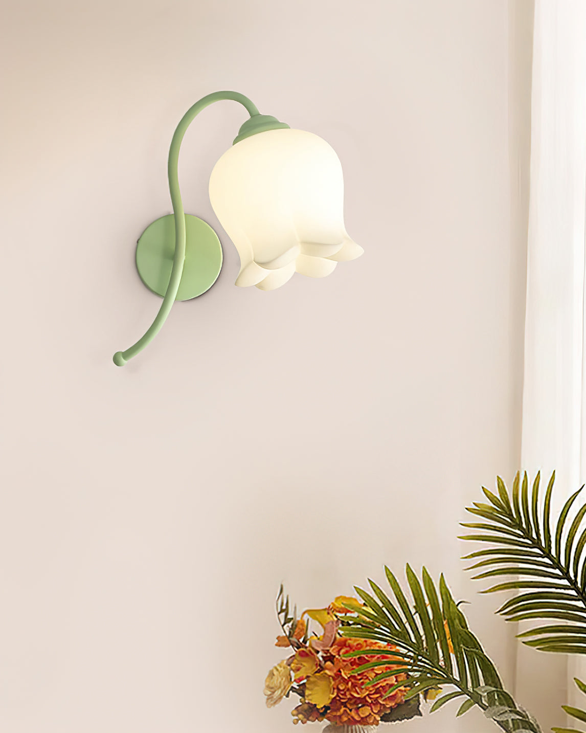 Lámpara de Pared Estilo Francesa con Pantalla Floral - Diseño Elegante y Artístico 4