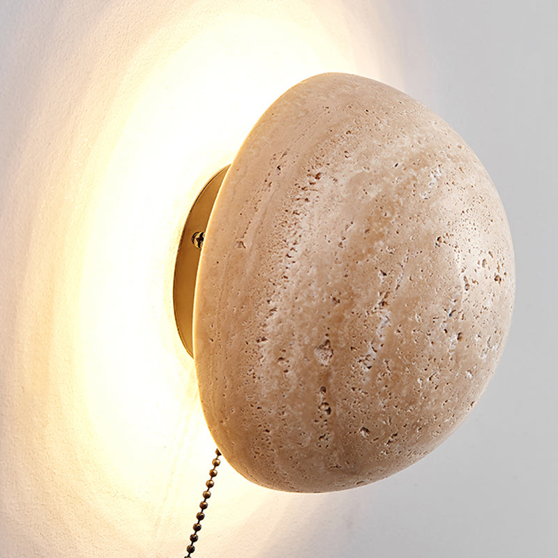 Lámpara de Pared Estilo Nórdico en Color Crema, Aplique Pared Minimalista de Travertino, 10W, Diseño Elegante y Compacto 2