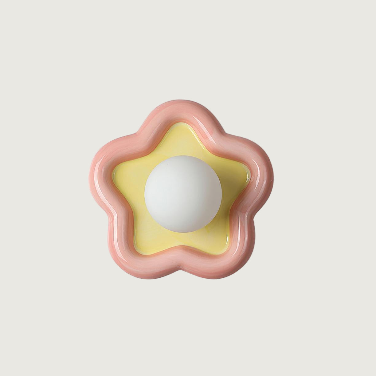 Lámpara de Pared Estrella de Cerámica en Colores Rosa y Azul – Tamaño Compacto 1