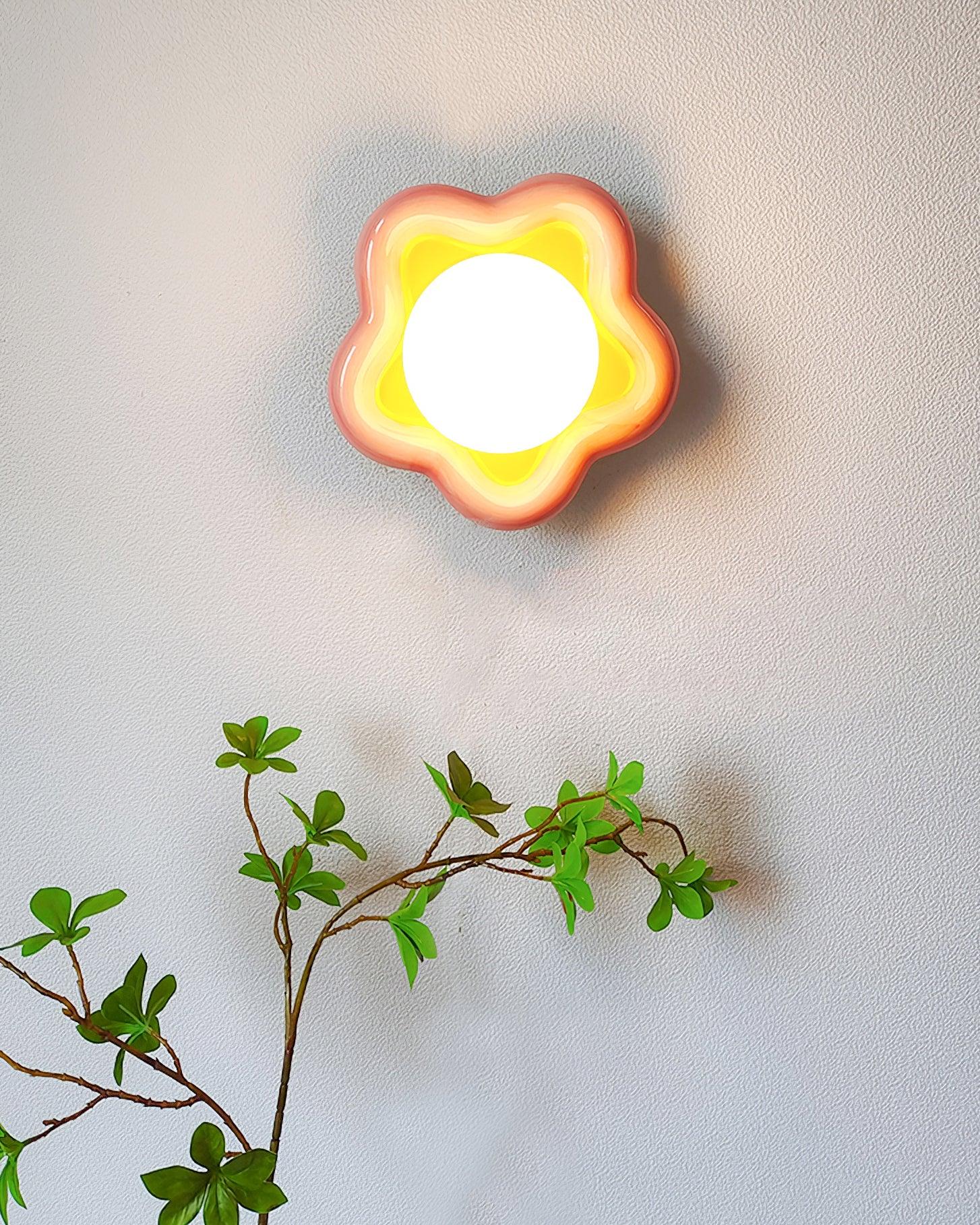 Lámpara de Pared Estrella de Cerámica en Colores Rosa y Azul – Tamaño Compacto 4