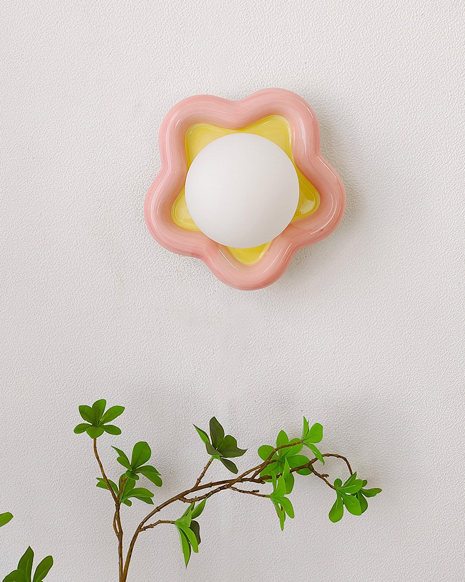 Lámpara de Pared Estrella de Cerámica en Colores Rosa y Azul – Tamaño Compacto 9