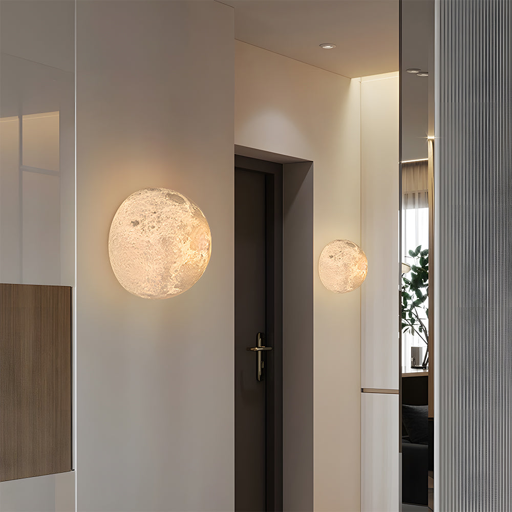 Lámpara de Pared Exterior con Globo Lunar - Luz de Decoración para Pasillo 0
