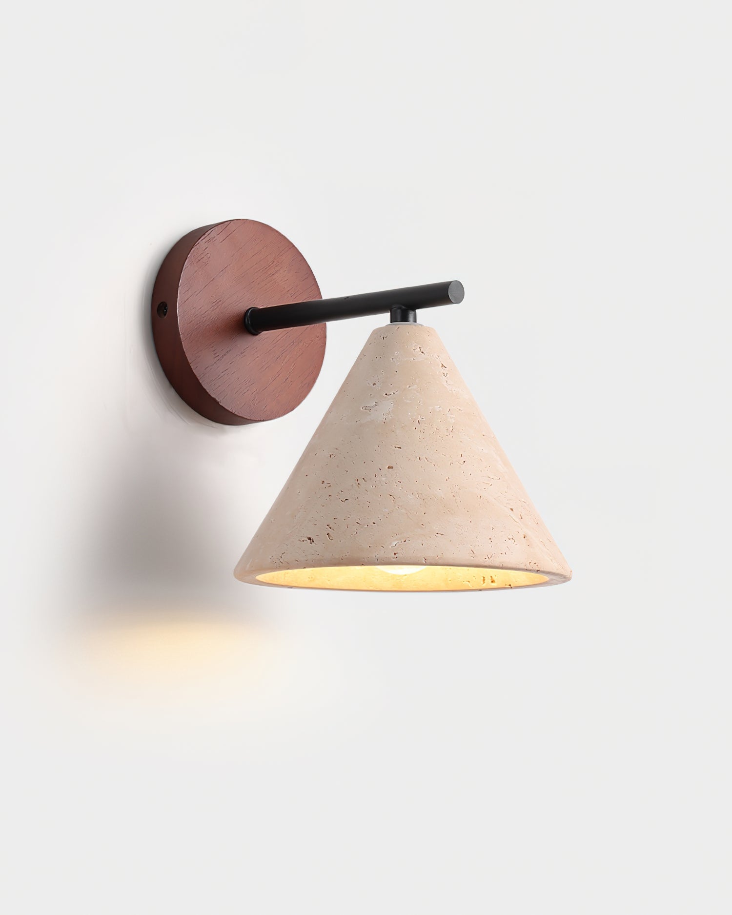 Lámpara de Pared Finley con Pantalla de Travertino y Base de Madera – Diseño Rústico y Moderno 7