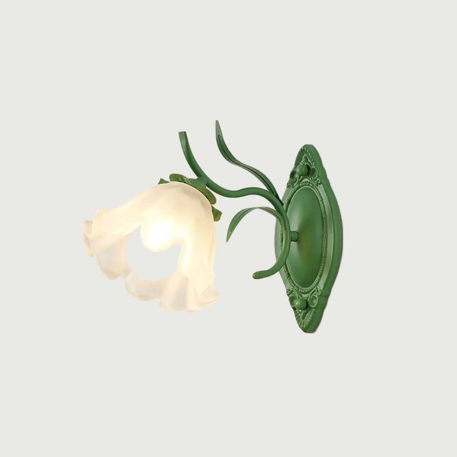 Lámpara de Pared Floral de Vidrio Verde y Blanco con Diseño Elegante y Funcional - Aplique Pared Moderno para Decoración Interior 1
