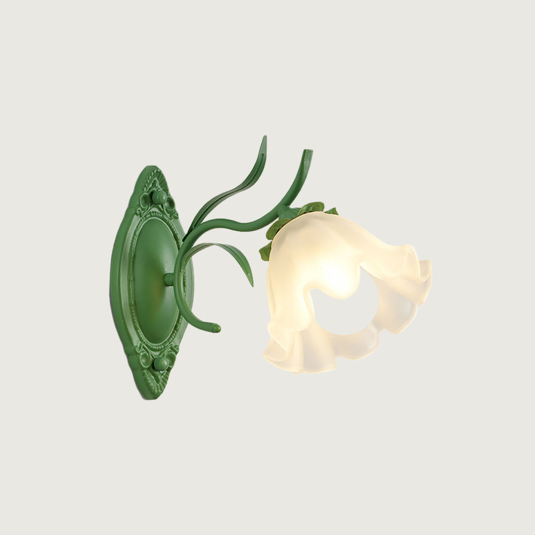 Lámpara de Pared Floral de Vidrio Verde y Blanco con Diseño Elegante y Funcional - Aplique Pared Moderno para Decoración Interior 10