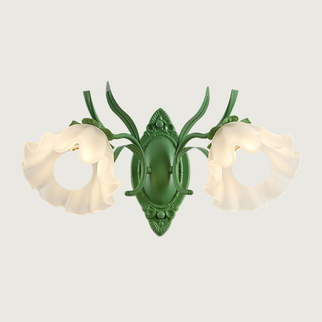 Lámpara de Pared Floral de Vidrio Verde y Blanco con Diseño Elegante y Funcional - Aplique Pared Moderno para Decoración Interior 14