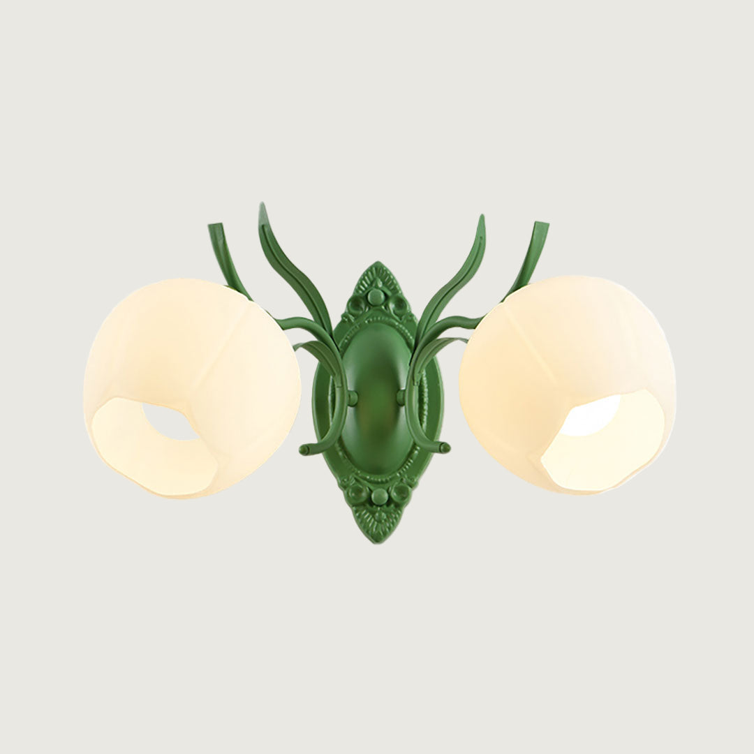 Lámpara de Pared Floral de Vidrio Verde y Blanco con Diseño Elegante y Funcional - Aplique Pared Moderno para Decoración Interior 9