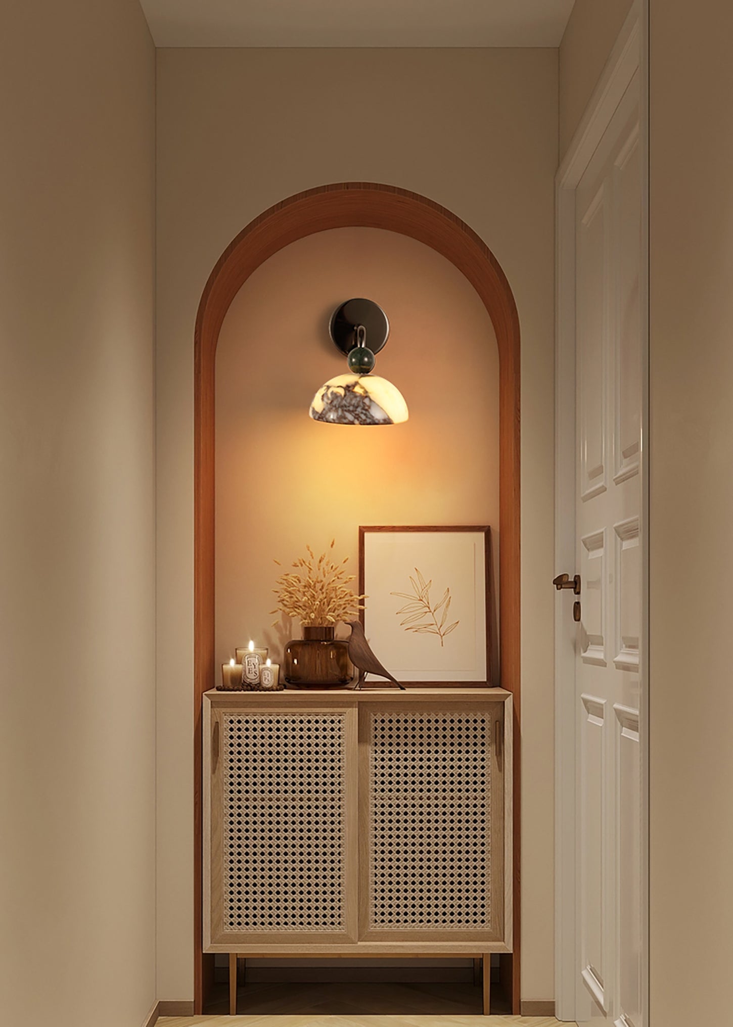 Lámpara de Pared Globo de Mármol Minimalista con LED Integrado – Iluminación Moderna para Interiores 6