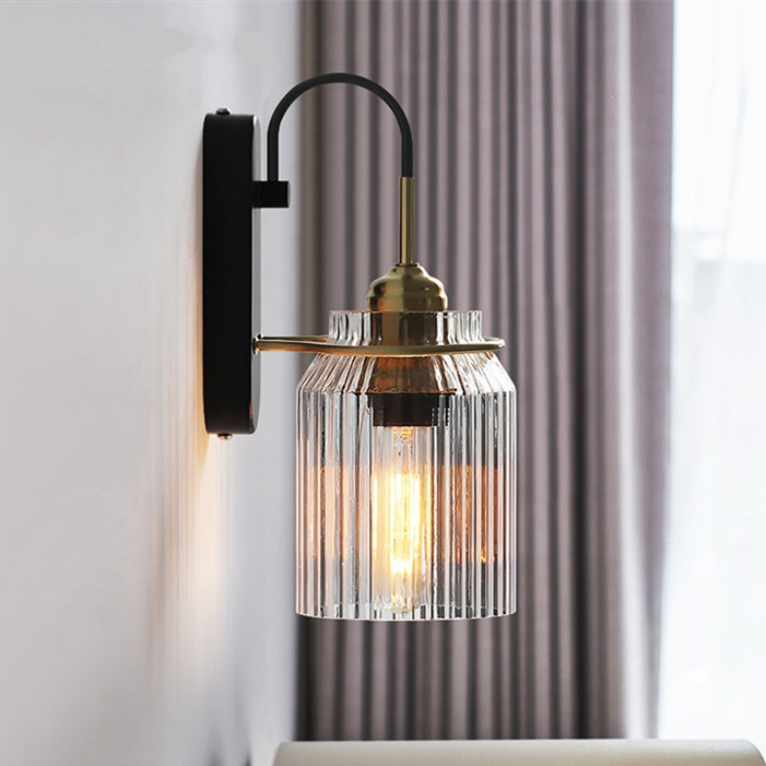 Lámpara de Pared Industrial de Vidrio con Diseño de Embudo, Aplique Pared para Iluminación en Comedor y Sala 0