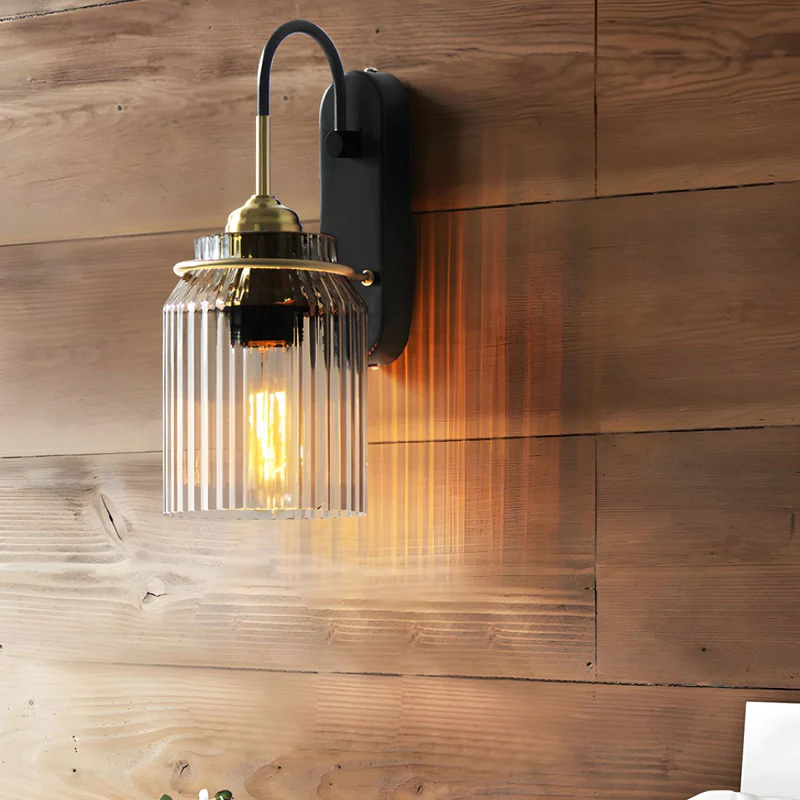 Lámpara de Pared Industrial de Vidrio con Diseño de Embudo, Aplique Pared para Iluminación en Comedor y Sala 1