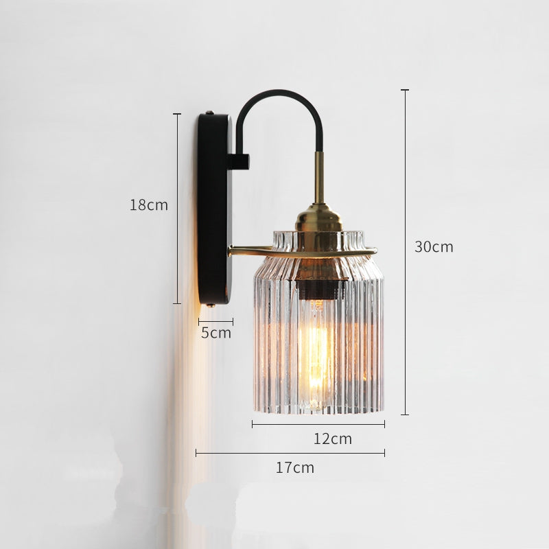 Lámpara de Pared Industrial de Vidrio con Diseño de Embudo, Aplique Pared para Iluminación en Comedor y Sala 6