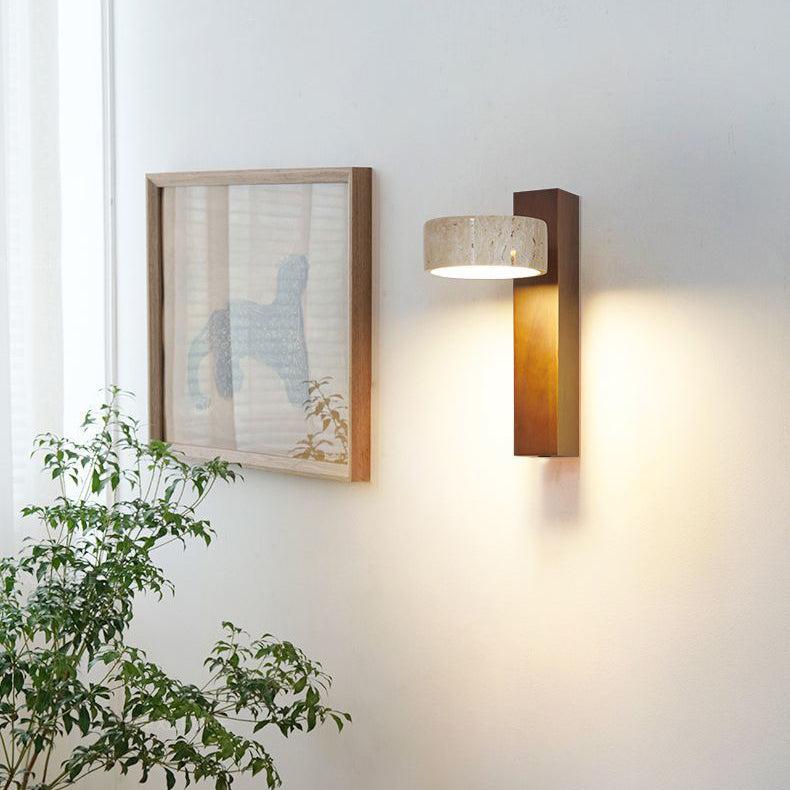 Lámpara de Pared LED Minimalista de Travertino Off-white con Diseño Natural y Luz Suave – Apliques de Pared Elegantes 3