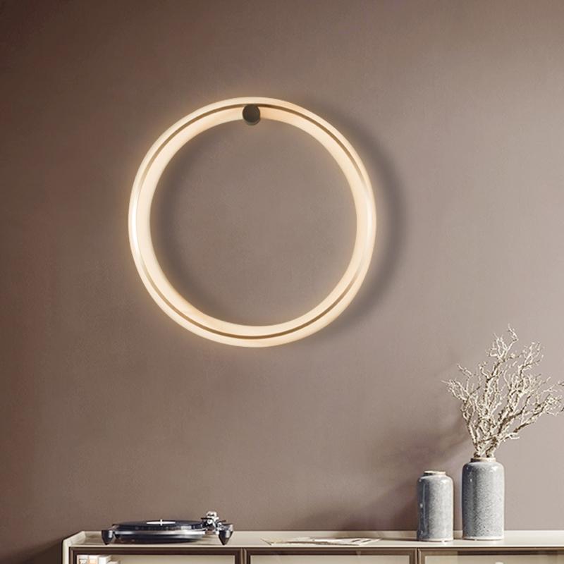 Lámpara de Pared LED Moderna Circular 13W 3000K, Acabado Negro, Aplique Pared Minimalista para Iluminación Contemporánea 0