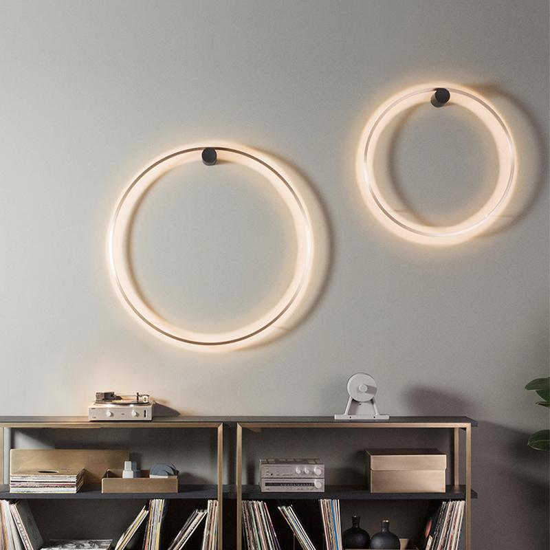 Lámpara de Pared LED Moderna Circular 13W 3000K, Acabado Negro, Aplique Pared Minimalista para Iluminación Contemporánea 2