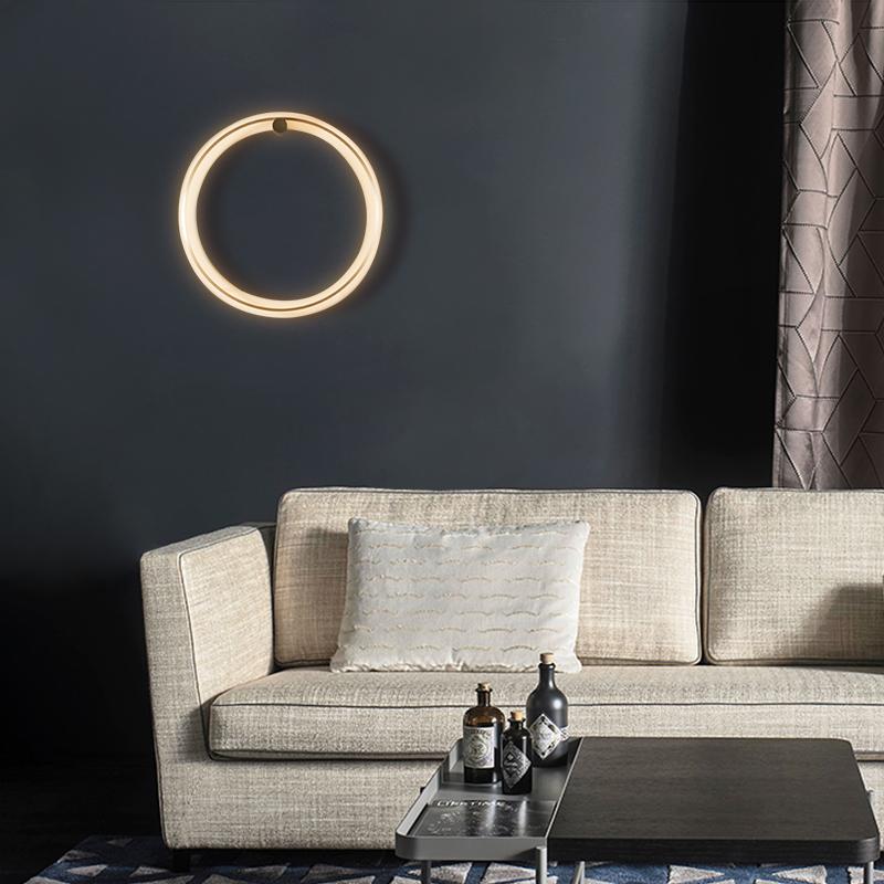 Lámpara de Pared LED Moderna Circular 13W 3000K, Acabado Negro, Aplique Pared Minimalista para Iluminación Contemporánea 4