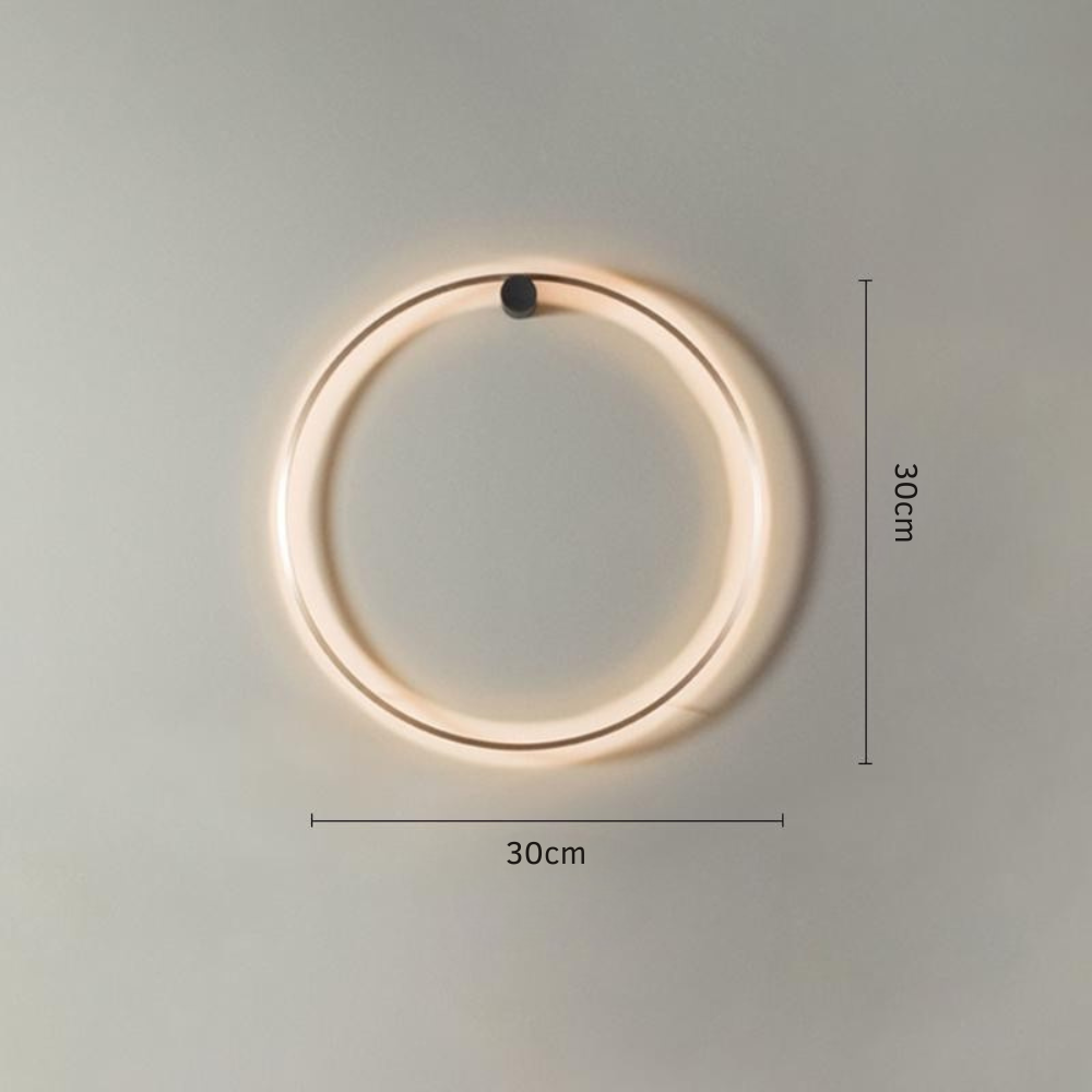 Jorela - Lámpara de Pared LED Moderna Circular 13W 3000K - Acabado Negro - Aplique Pared Minimalista para Iluminación Contemporánea
