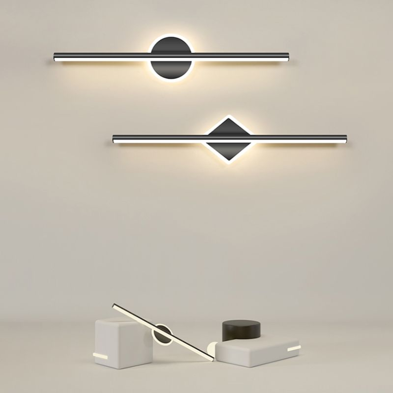 Lumeli - Lámpara de Pared LED Moderna Redonda/Cuadrada de Silicona y Metal