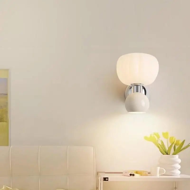 Lámpara de Pared LED Moderna en Color Crema, Aplique Pared Eficiente y Elegante para Iluminación Interior 5