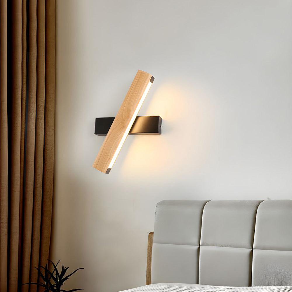 Lámpara de Pared LED Rotativa de Madera Vintage para Dormitorio – Luz de Lectura Ajustable 2
