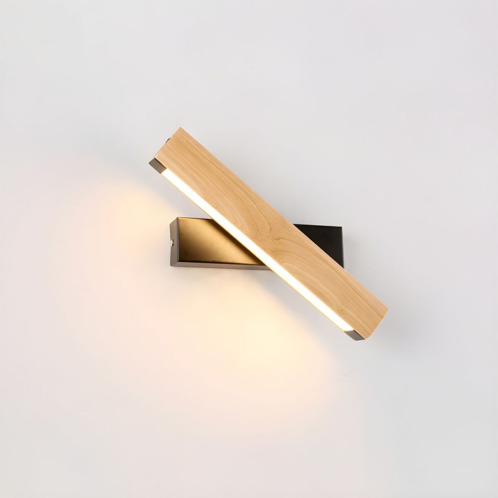 Lámpara de Pared LED Rotativa de Madera Vintage para Dormitorio – Luz de Lectura Ajustable 3