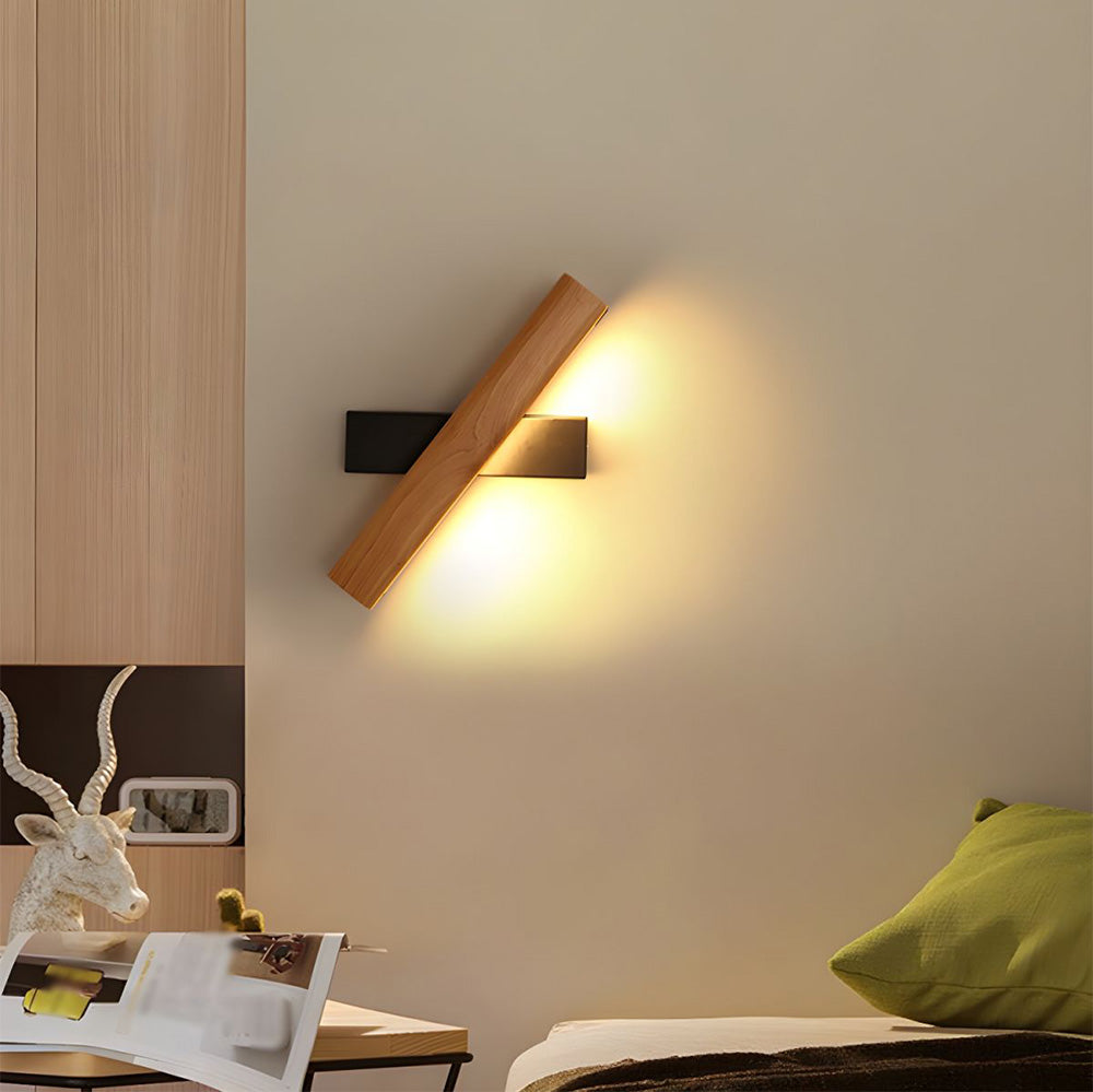 Lámpara de Pared LED Rotativa de Madera Vintage para Dormitorio – Luz de Lectura Ajustable 6