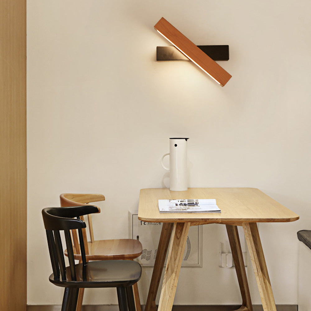 Lámpara de Pared LED Rotativa de Madera Vintage para Dormitorio – Luz de Lectura Ajustable 7