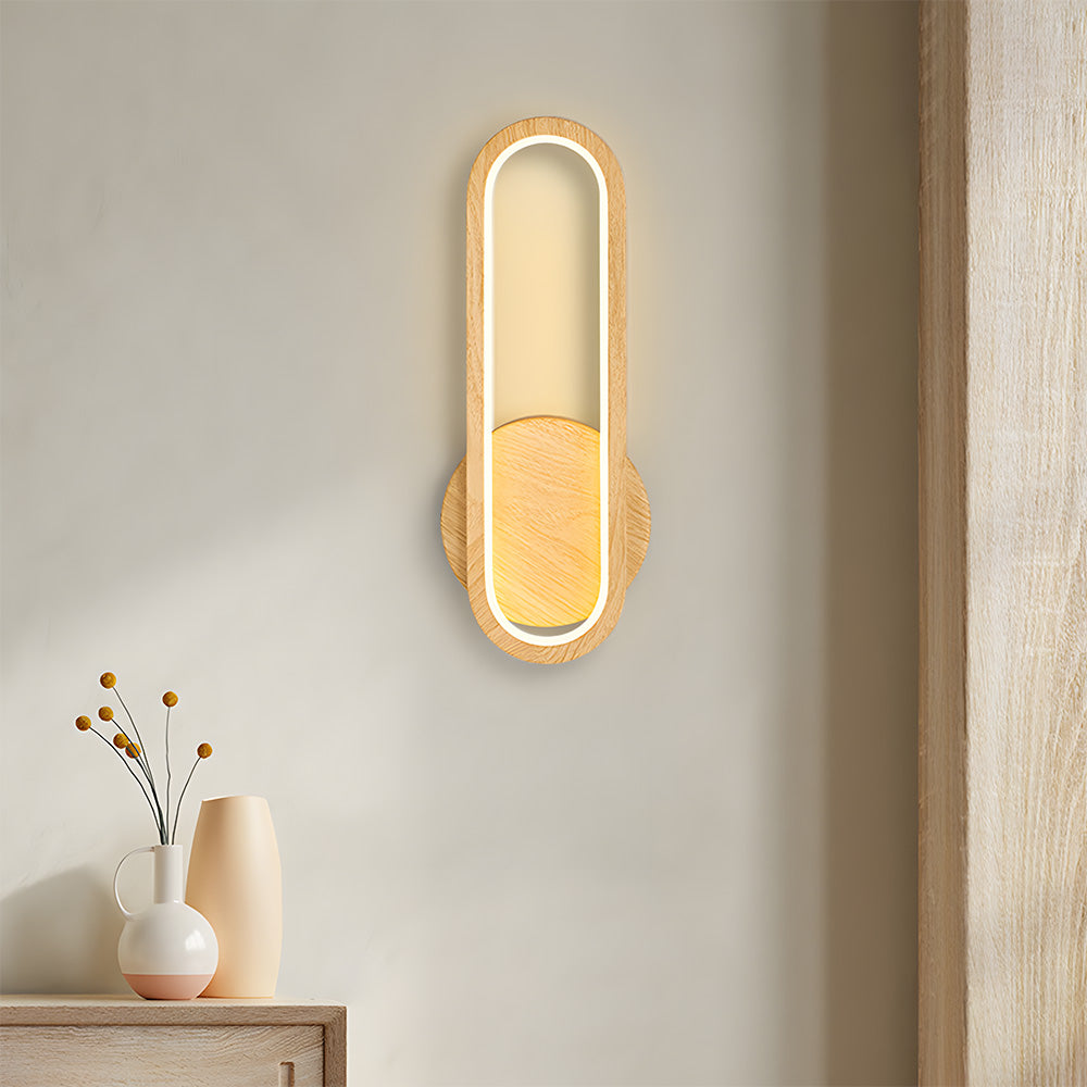 Lámpara de Pared LED de Madera Retro, 16W, Iluminación Ambiental para Sala de Estar y Dormitorio 1