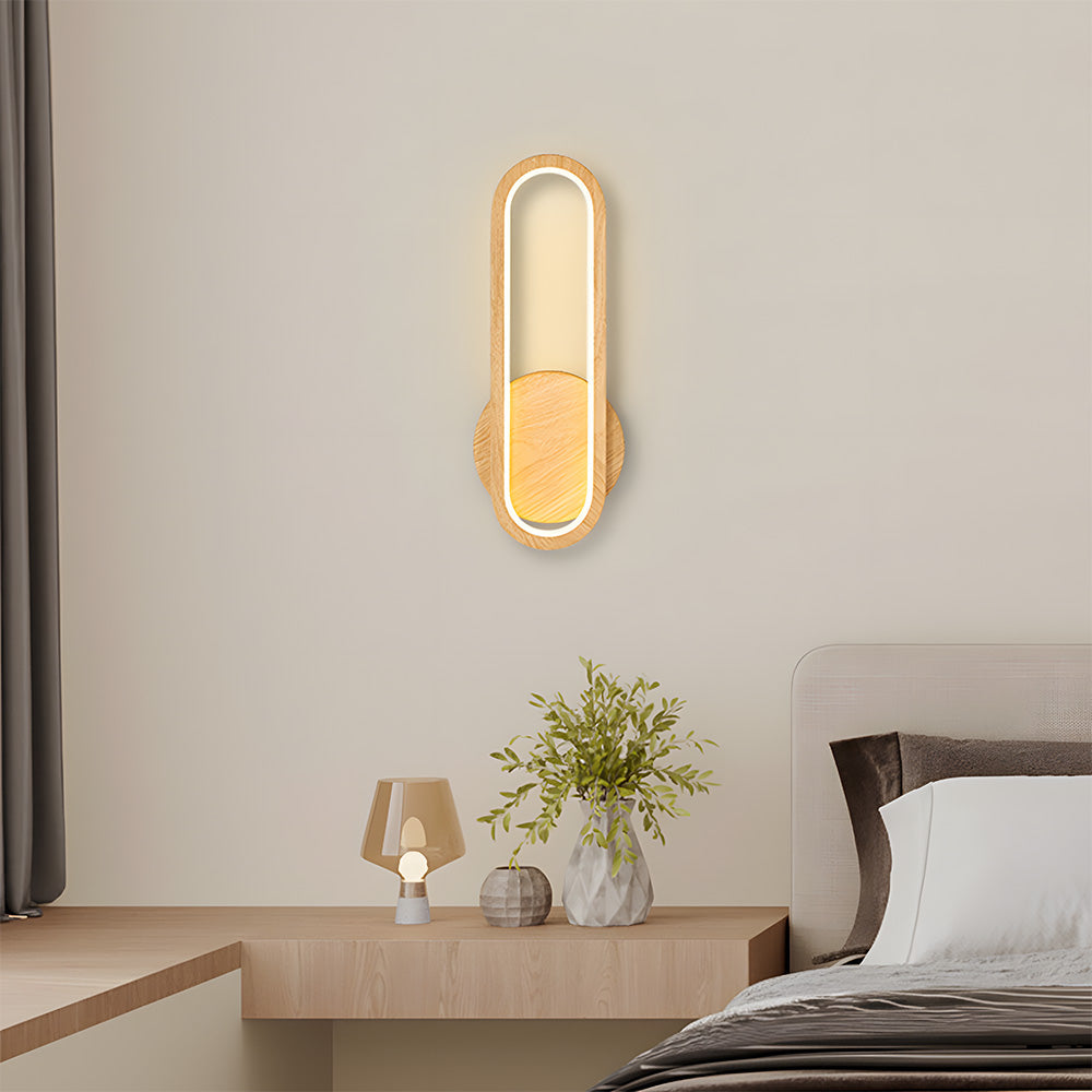Lámpara de Pared LED de Madera Retro, 16W, Iluminación Ambiental para Sala de Estar y Dormitorio 2