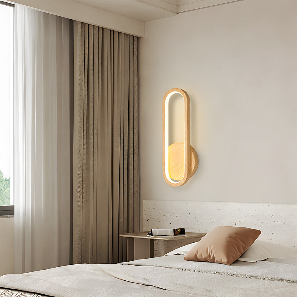 Lámpara de Pared LED de Madera Retro, 16W, Iluminación Ambiental para Sala de Estar y Dormitorio 4