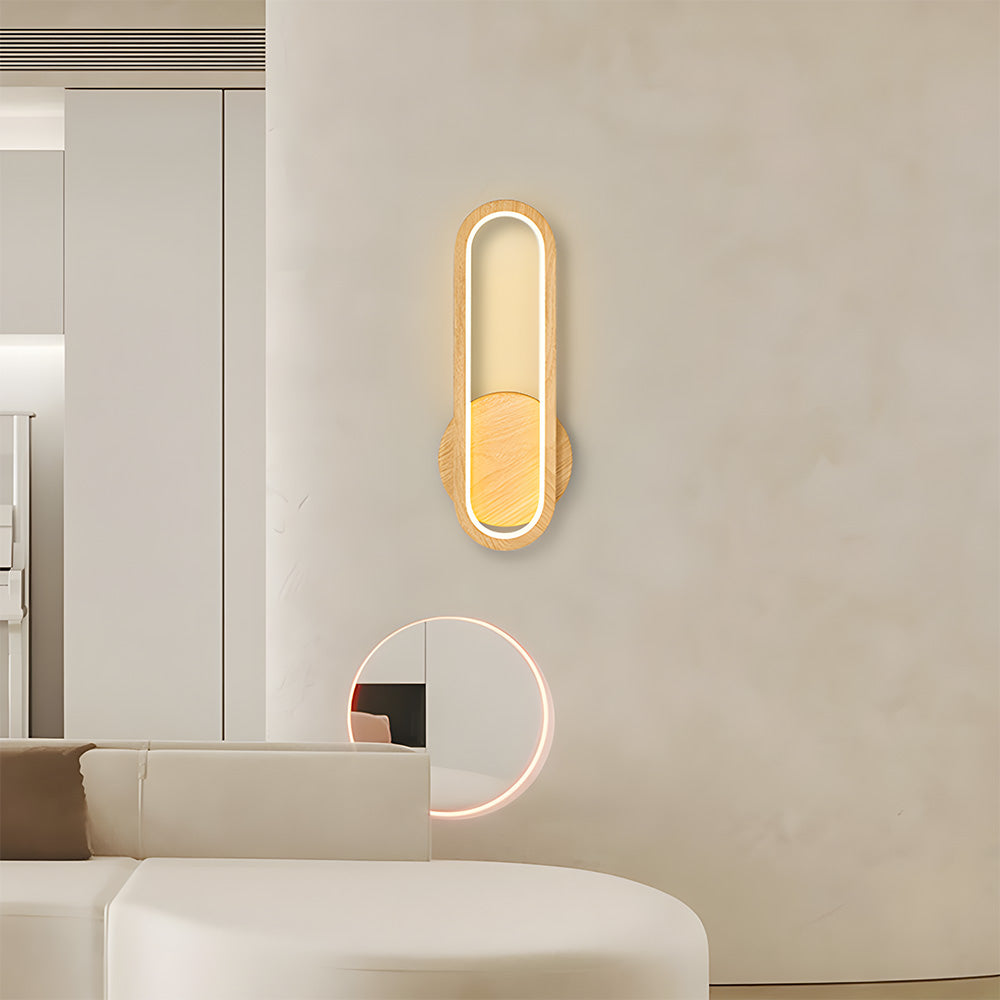 Lámpara de Pared LED de Madera Retro, 16W, Iluminación Ambiental para Sala de Estar y Dormitorio 6